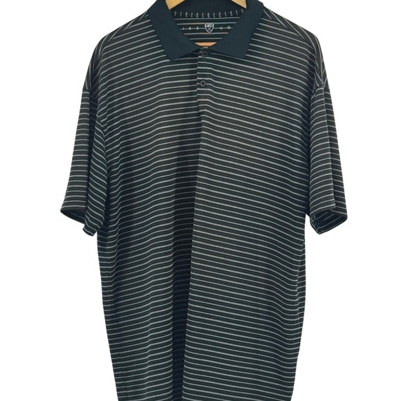 Nike Other - Nike Golf Men XXL Black White Striped Short Sleeve Polo Shirt Casual Lightweight